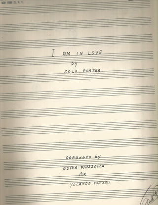 Piazzolla, Ástor. (1921–1992) Important Collection of Copyist Manuscripts of Unpublished 1958 Arrangements