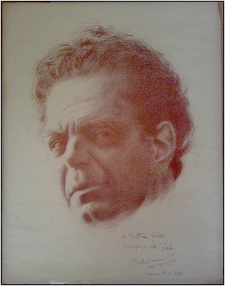 Mascagni, Pietro. (1863-1945) Large Signed Portrait, inscribed  to the barber of Teatro alla Scala!