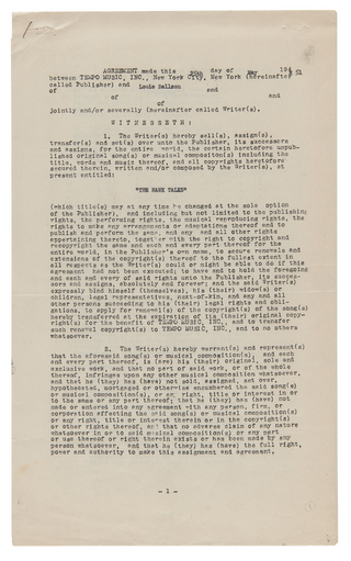 [Ellington, Duke. (1899-1974)] Bellson, Louie [Luigi Paulino Alfredo Francesco Antonio Balassoni]. (1924 - 2009) "The Hawk Talks," Autograph Musical Manuscript