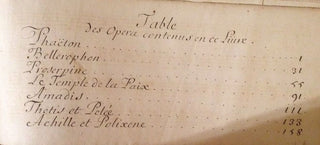 [Lully, Jean Baptiste. (1632–1687)] Selections from Seven Operas - 1694 Copyist Manuscript