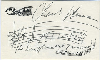 Strouse, Charles. (b. 1928) Autograph Musical Quotation, "The Sun&apos;ll Come Out."