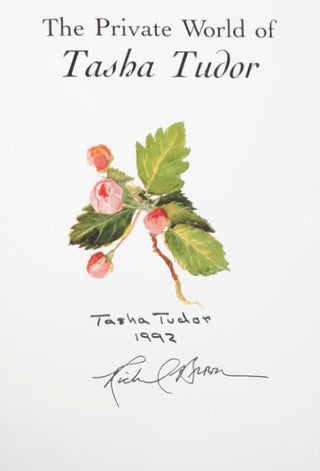 Tudor, Tasha. (1915-2008) "The Private World of Tasha Tudor" - Signed by Tudor and Co-Author Richard Brown