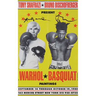 Warhol, Andy. (1928–1987) & Basquiat, Jean-Michel. (1960–1988) Poster for Warhol/Basquiat Paintings  - SIGNED BY BOTH